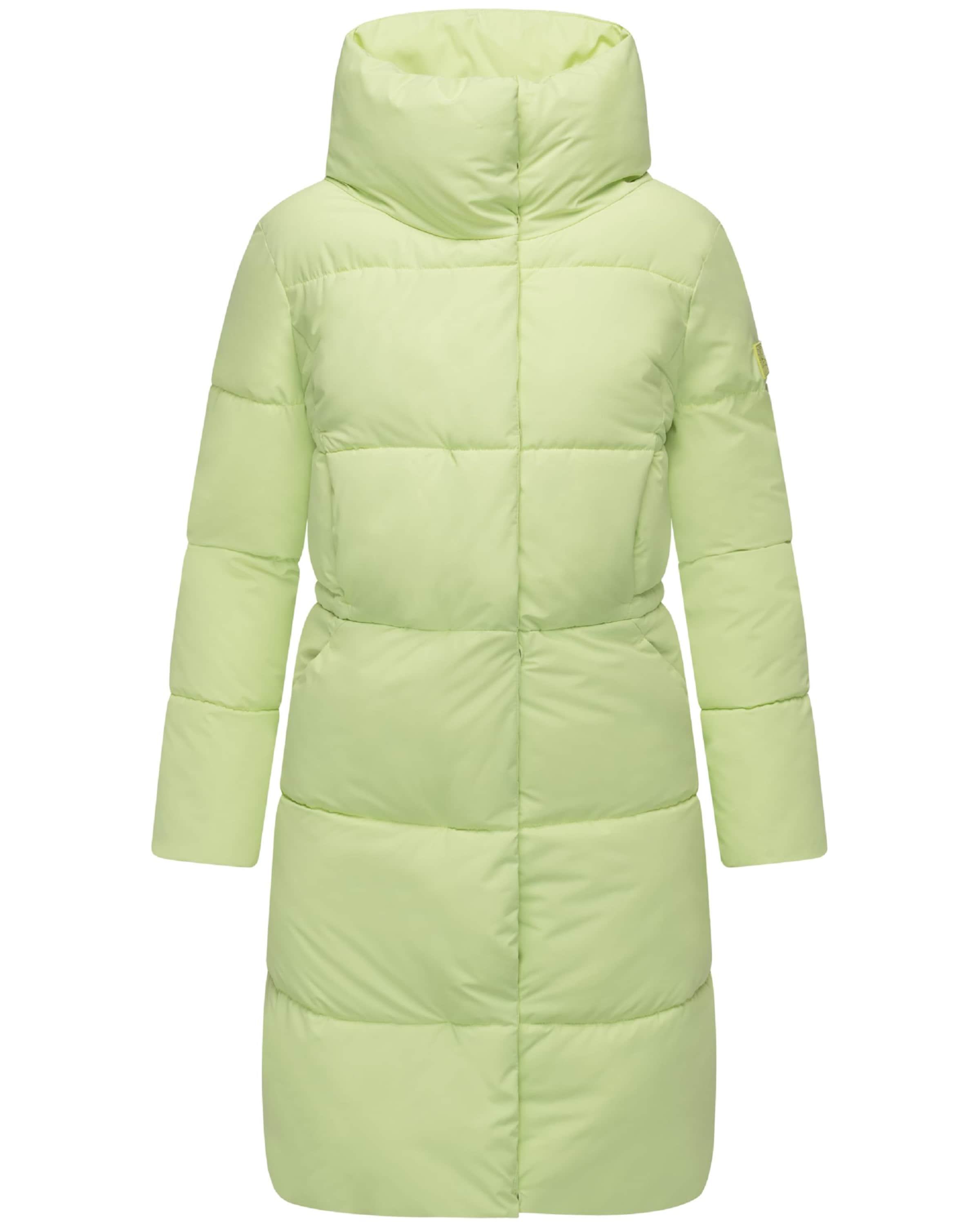 NAVAHOO Pitkä talvitakki 'Wolkenkuss 14' värissä vihreä: etupuoli