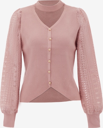 Cardigan NAEMI en rose : devant