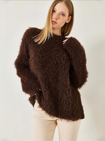 Bianco Lucci Oversized trui in Bruin