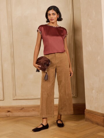 Camicia da donna di love & roses in marrone