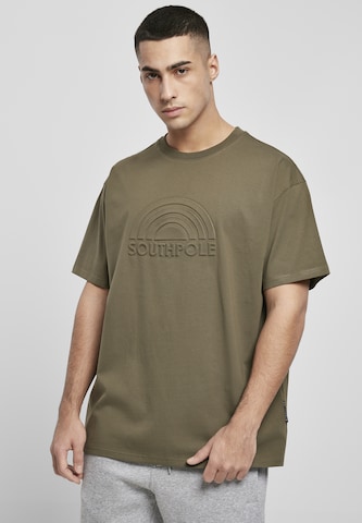 T-Shirt SOUTHPOLE en vert : devant