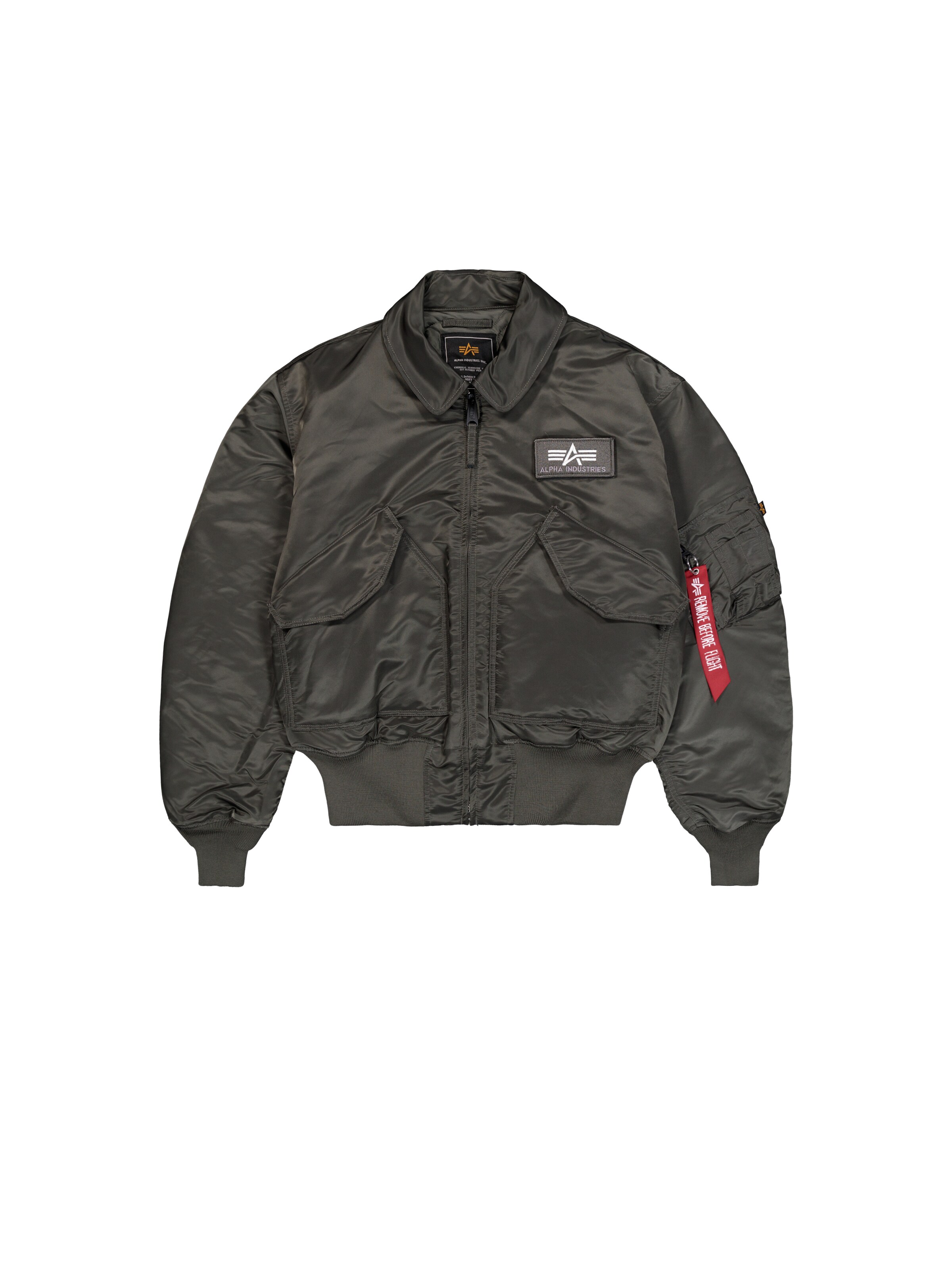 ALPHA INDUSTRIES Between-Season Jacket 'CWU-45 Heritage' in Grey: front