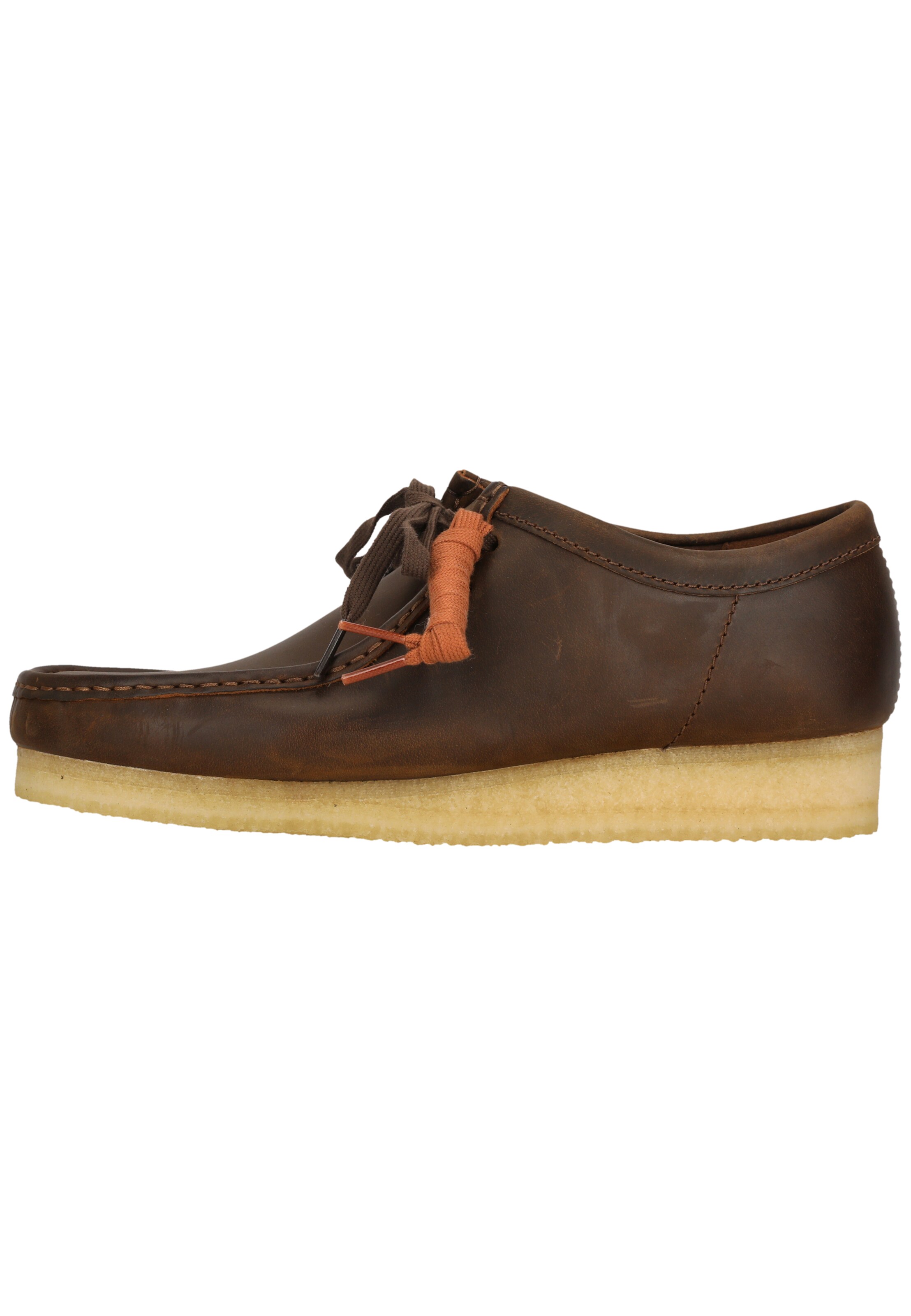 CLARKS Schnürschuhe 'Wallabee Beeswax' in Braun