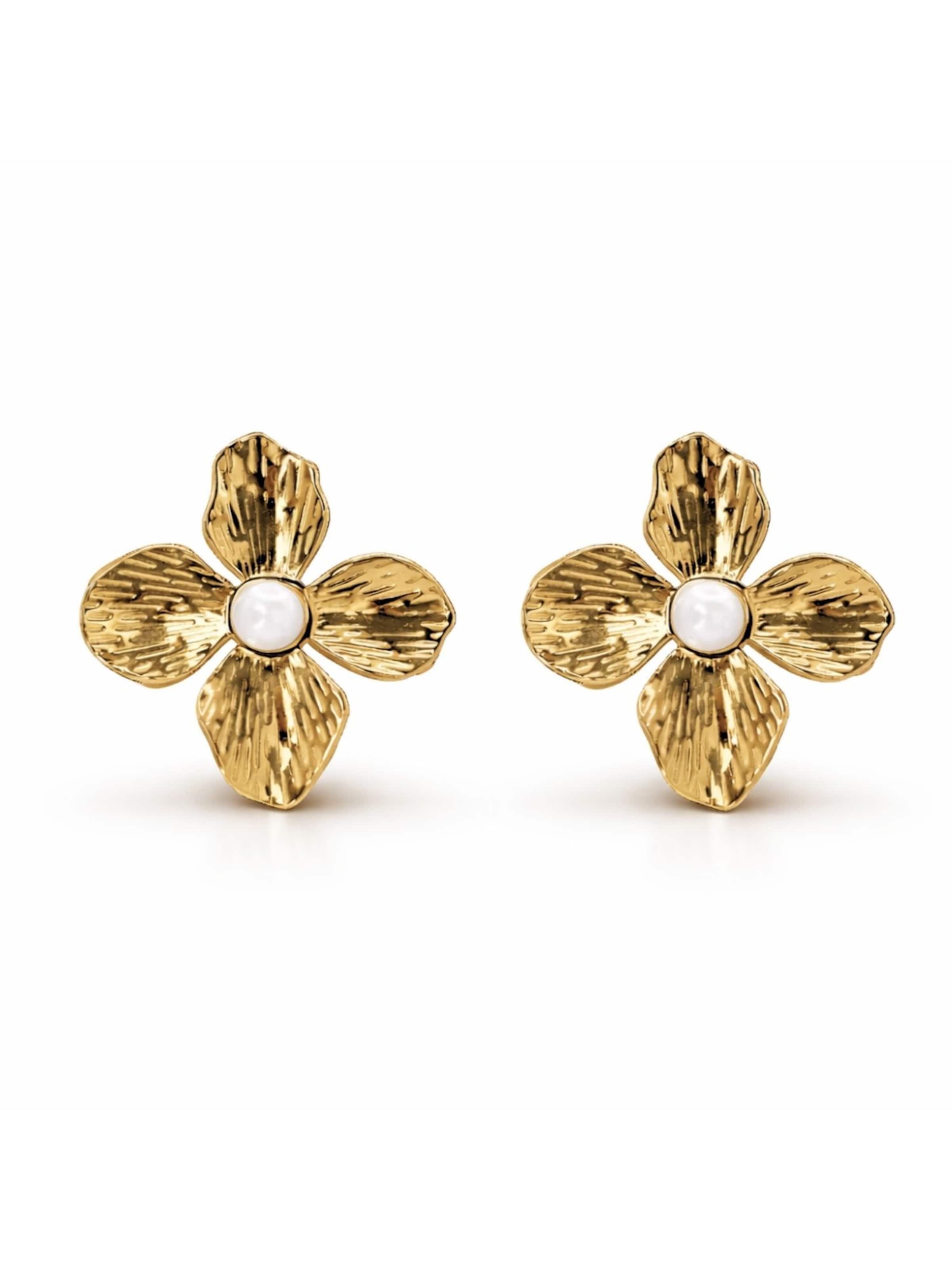 Heideman Ohrringe 'Celia' in One Size in gold / perlweiß, Produktansicht