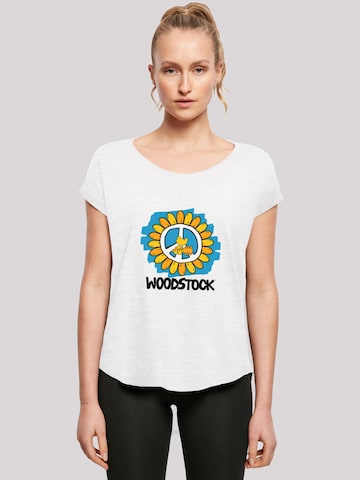 F4NT4STIC T-Shirt 'Woodstock Artwork Flower Peace' in Weiß: predná strana