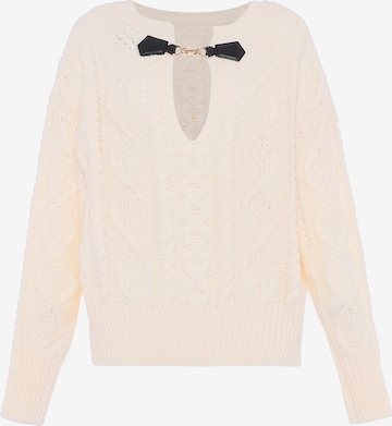 Pull-over faina en blanc : devant