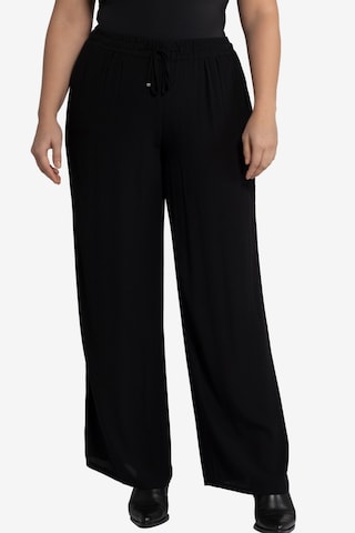 Wide Leg Pantalon Ulla Popken en noir : devant