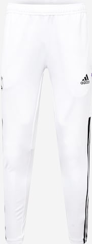 ADIDAS PERFORMANCE Workout Pants 'Real Madrid Condivo' in White: front