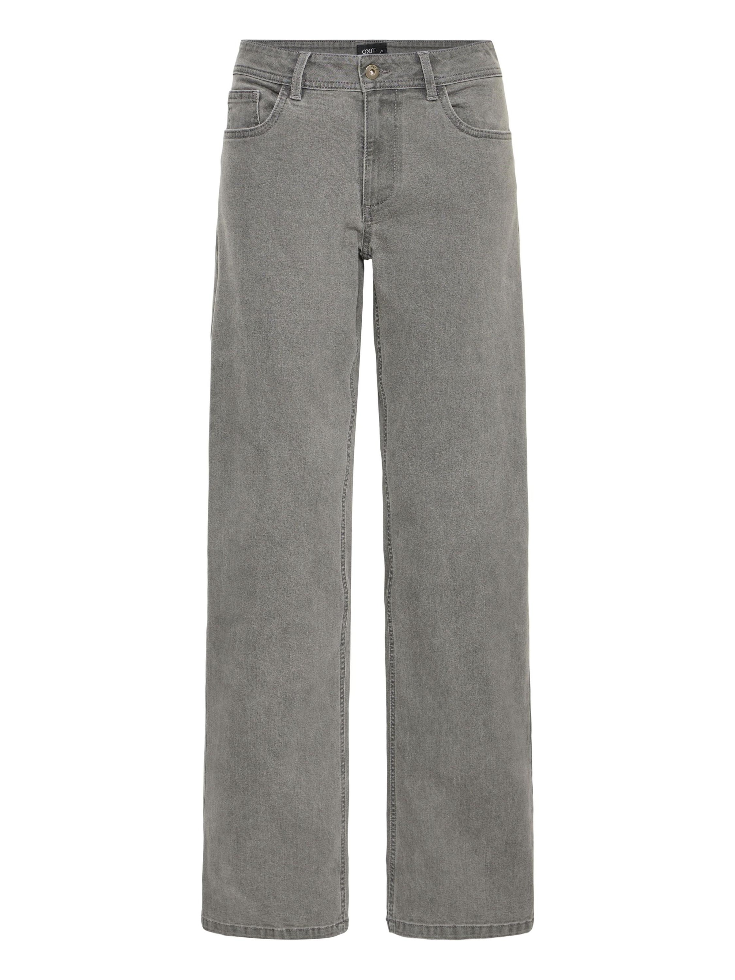 Oxmo Regular Jeans ' OXHELLE STRAIGHT JEANS ' in Grijs: voorkant