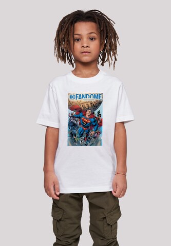 T-Shirt 'DC Fandome Superman Hero Collage' F4NT4STIC en blanc : devant