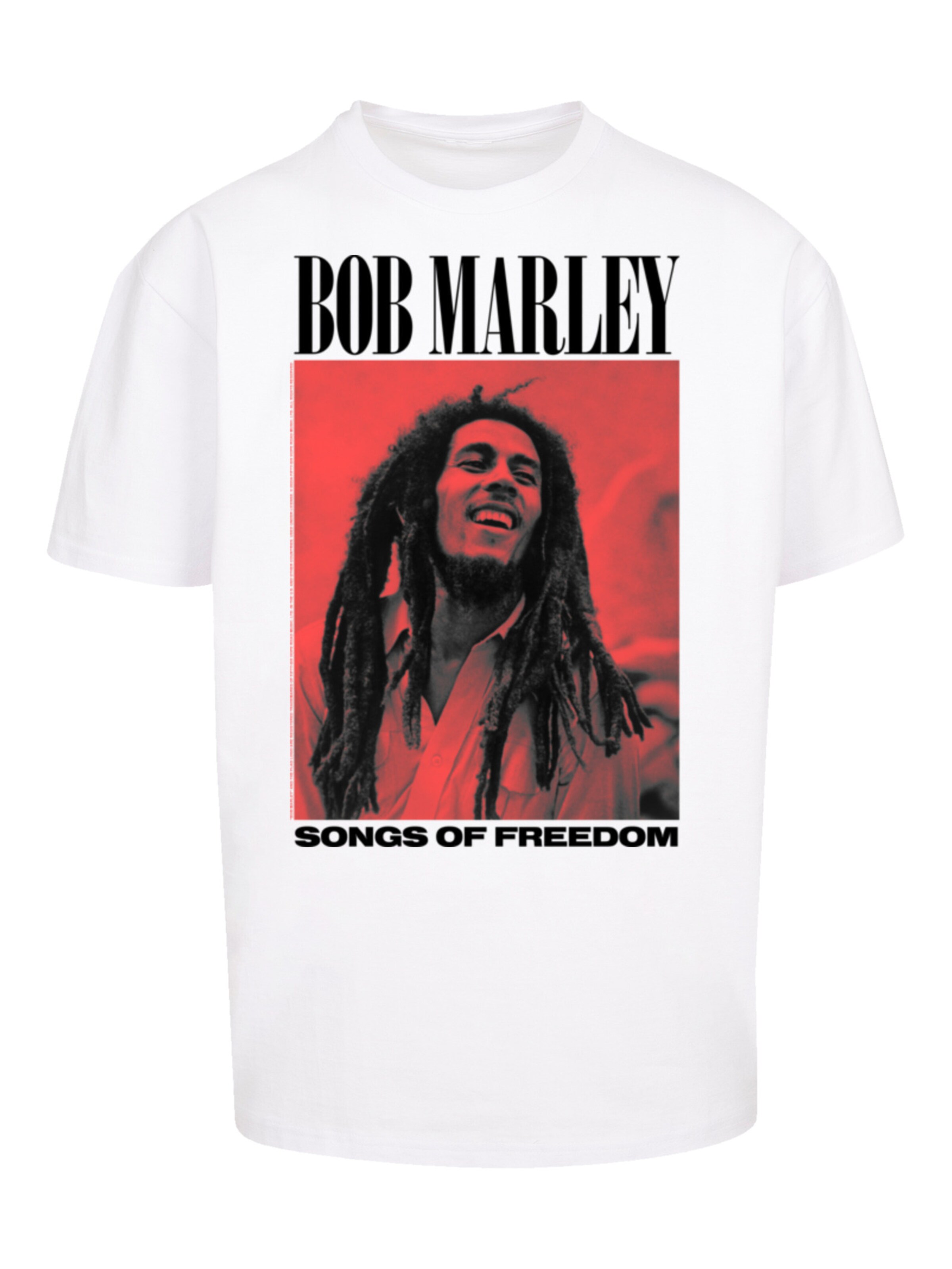 T-Shirt 'Bob Marley ' F4NT4STIC en blanc : devant
