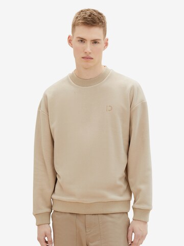 TOM TAILOR DENIM Sweatshirt in Beige: predná strana