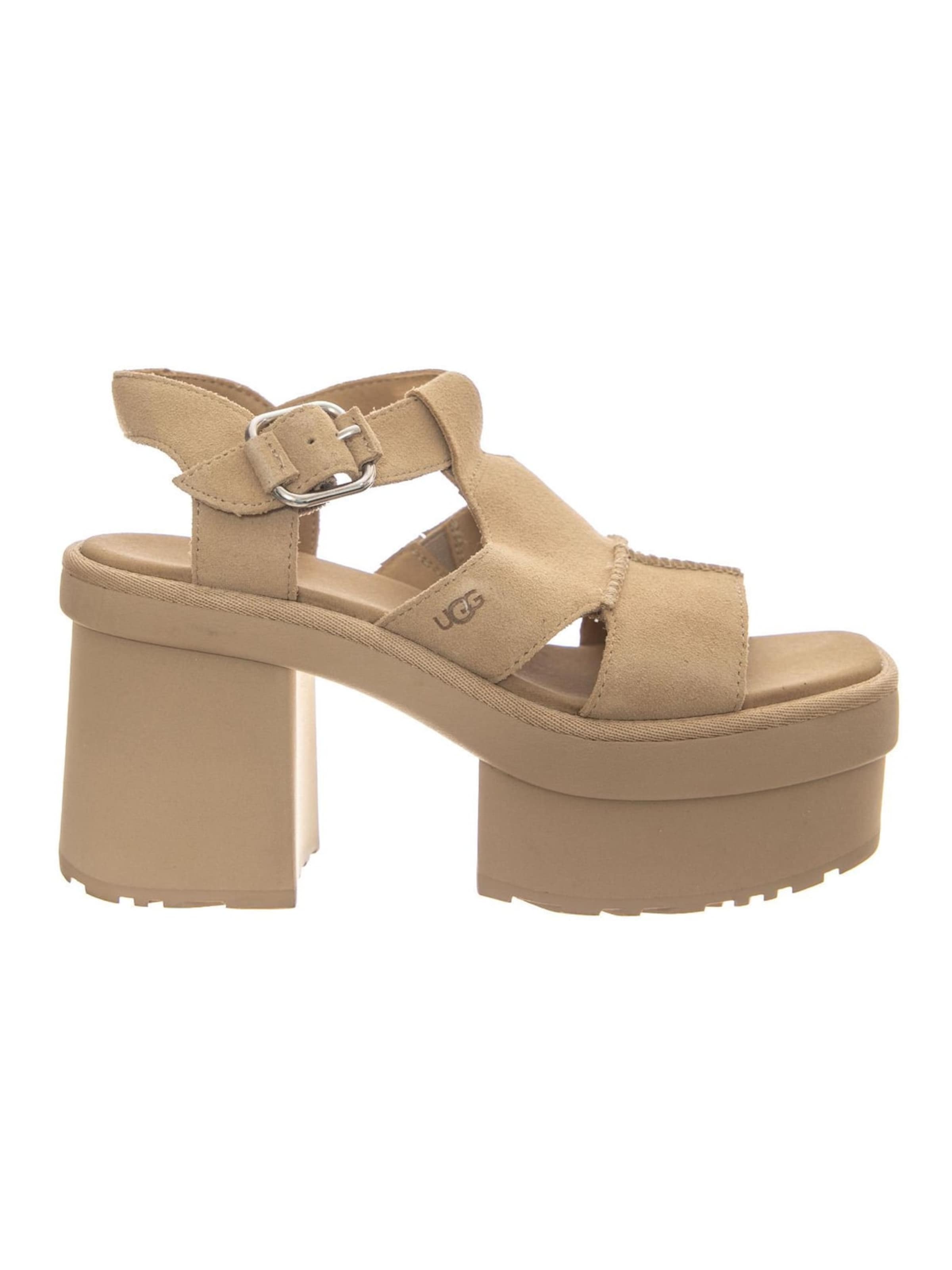 UGG Sandals 'W NEW HEIGHTS PLATFORM T-STRAP MUSTARD SEED' in 39 in Beige, Item view