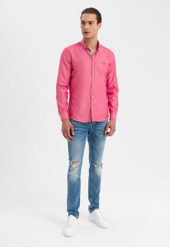 Coupe slim Chemise Jimmy Sanders en rose