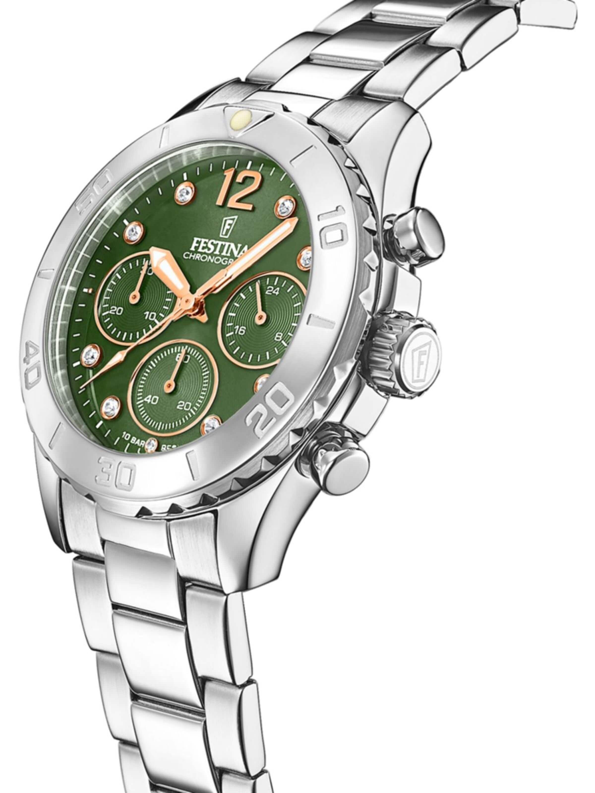FESTINA Analogové hodinky 'Chronograph Boyfriend' – zelená