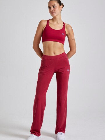 SPORTKIND Regular Workout Pants 'Trainingshose lang' in Red: front