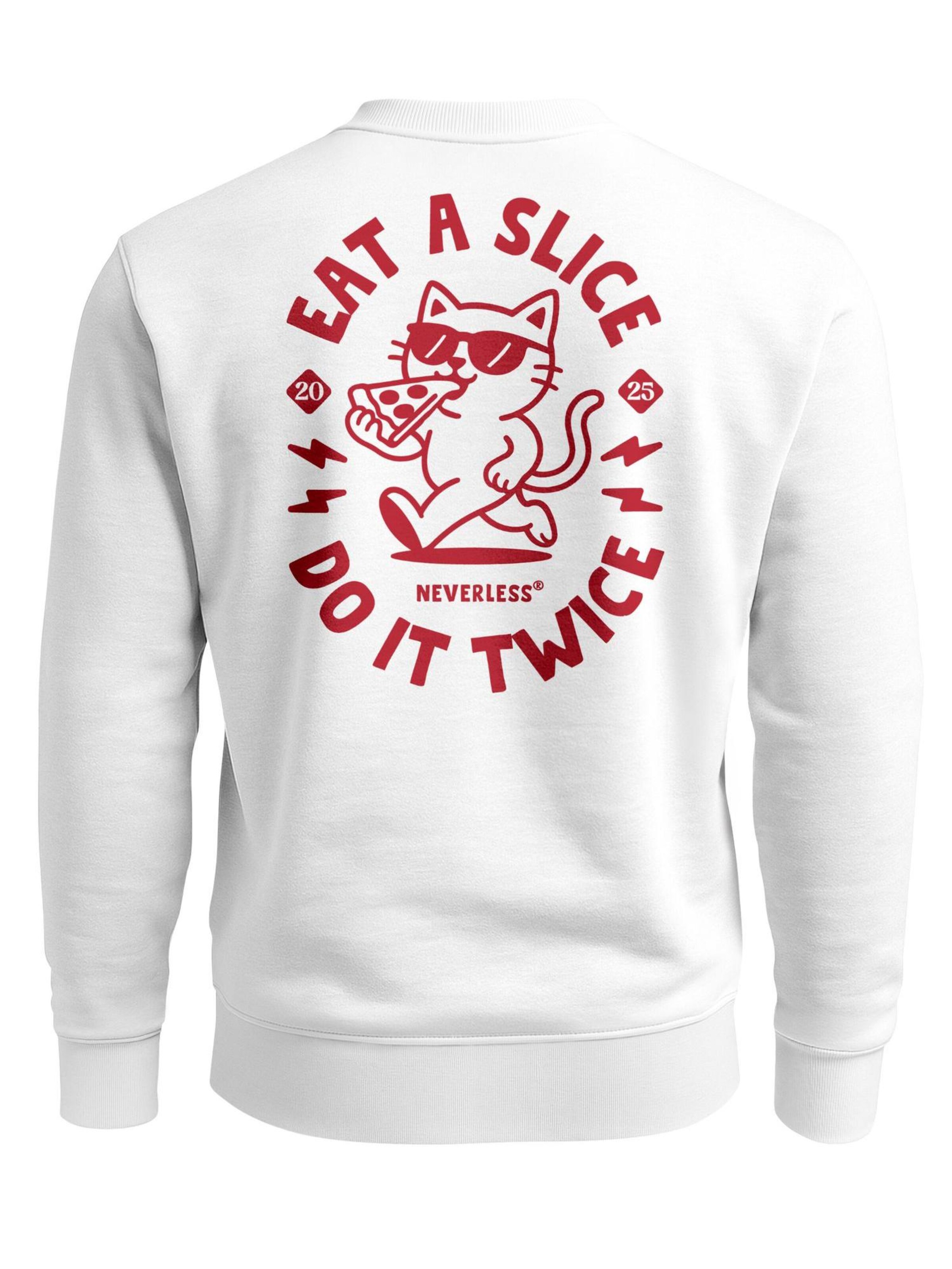 Neverless Sweatshirt 'Eat a Slice' in White