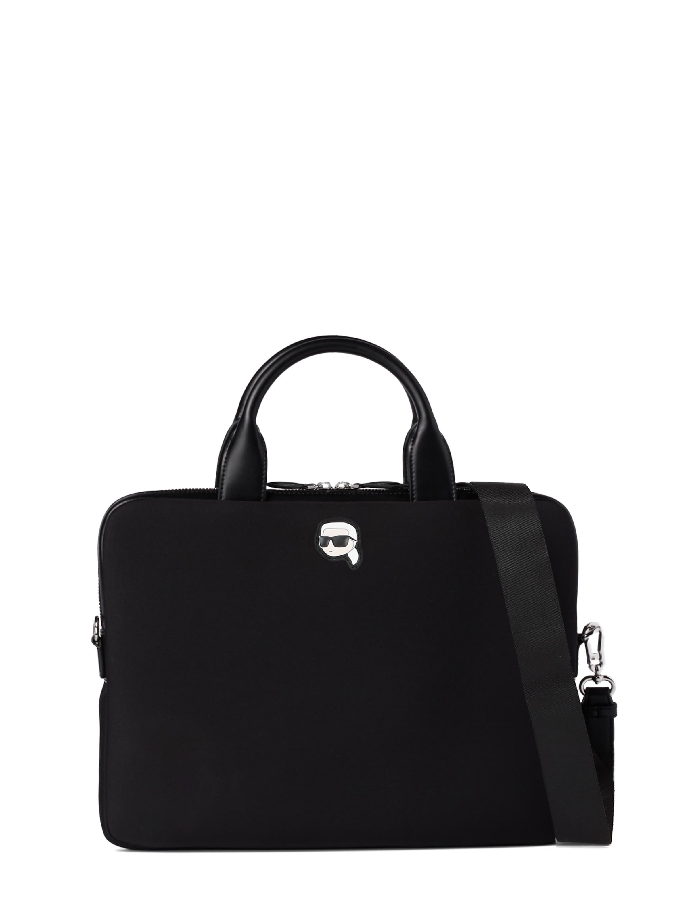 Karl Lagerfeld Τσάντα λάπτοπ 'IKON' σε μαύρο: μπροστά