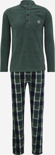 Trendyol Piżama długa w kolorze ciemnozielony / czarny / białym, Podgląd produktu