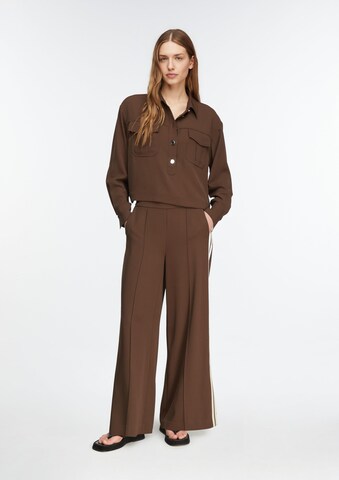 Wide Leg Pantalon à plis COMMA en marron