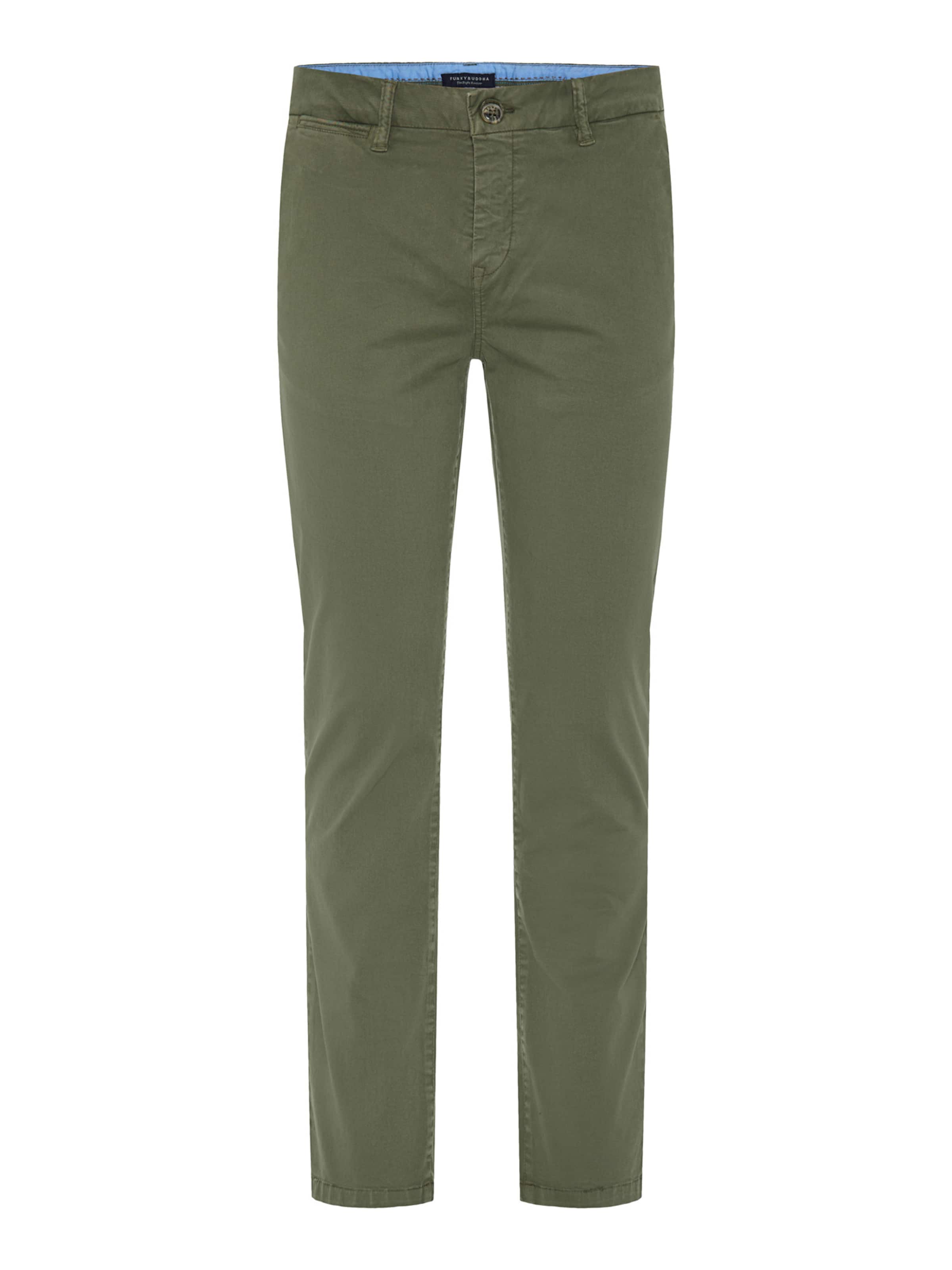Funky Buddha Szabványos Chino nadrág - zöld: elől
