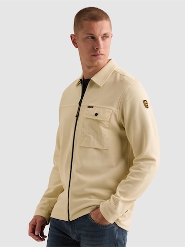 PME Legend - Camiseta 'Overshirt with waffle texture and cargo chest pocket' en beige