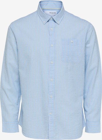 SELECTED HOMME Regular fit Button Up Shirt 'Reil' in Blue: front