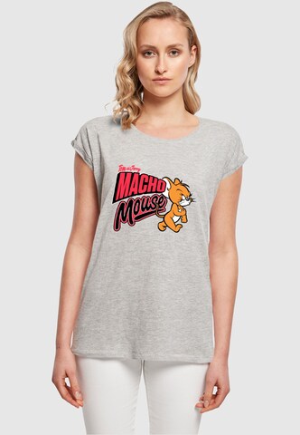 ABSOLUTE CULT Shirt 'Tom And Jerry - Macho Mouse' in Grijs: voorkant