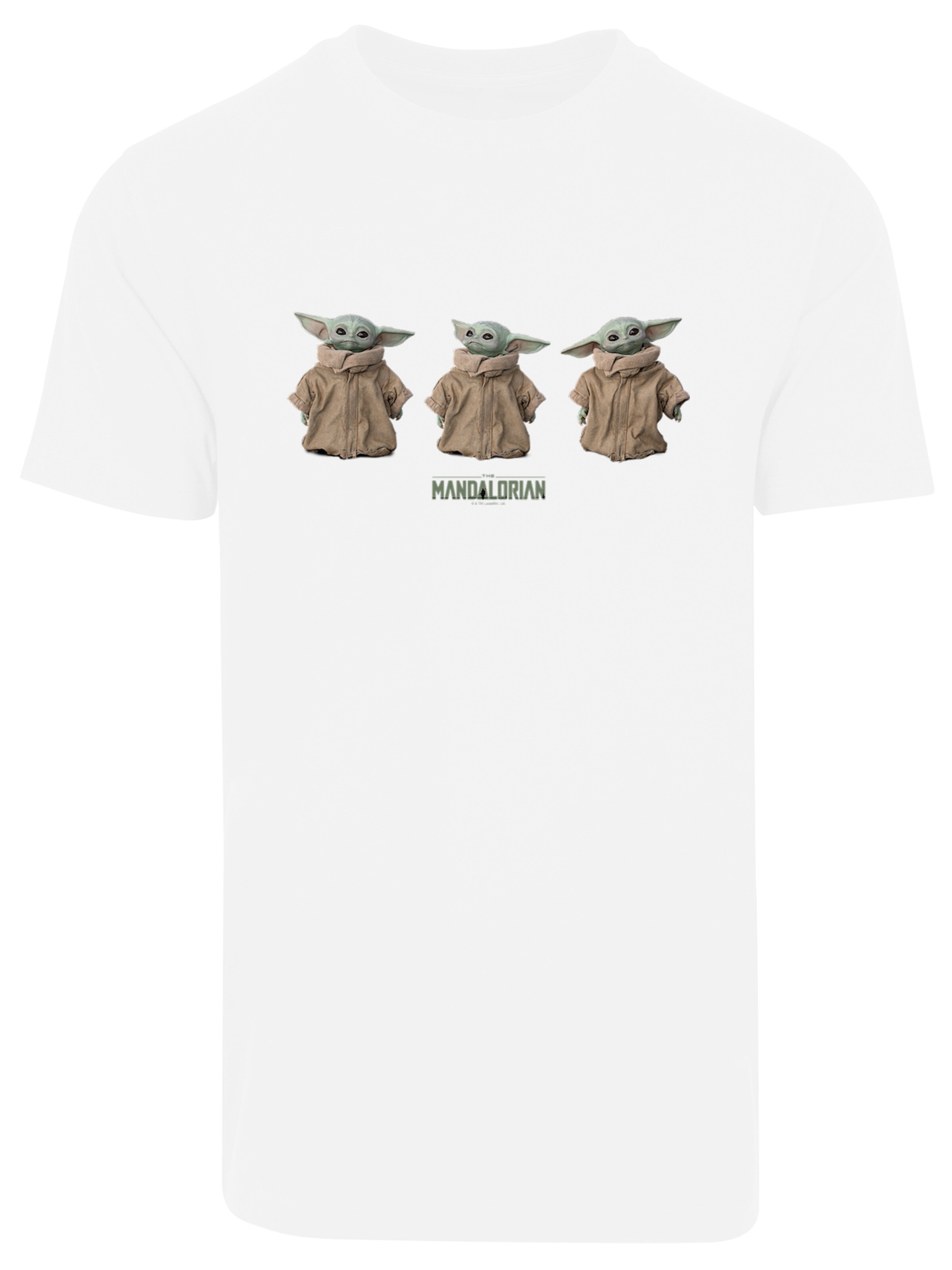 F4NT4STIC Shirt 'The Mandalorian The Child Baby Yoda' in Wit: voorkant