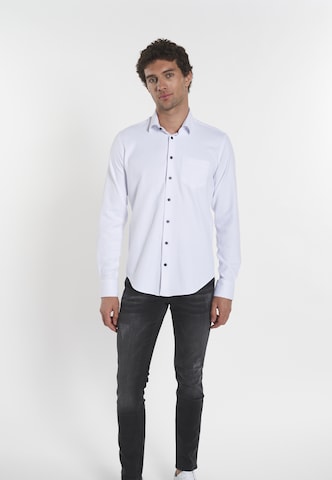 balta DENIM CULTURE Standartinis modelis Marškiniai 'MAXIMILLIAN'
