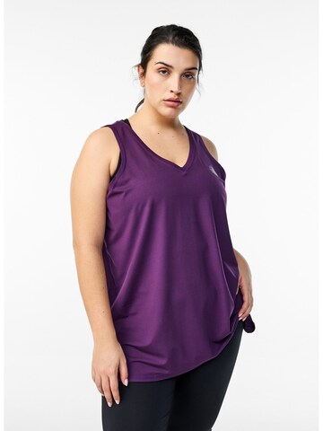 Active by Zizzi Sporttop 'Abasic' in Lila: Vorderseite