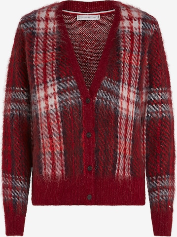 TOMMY HILFIGER Knit Cardigan in Red: front