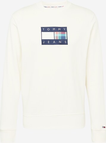 Tommy Jeans - Sudadera 'Tartan' en blanco: frente