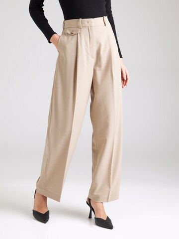 Loosefit Pantaloni con pieghe di & Other Stories in beige: frontale