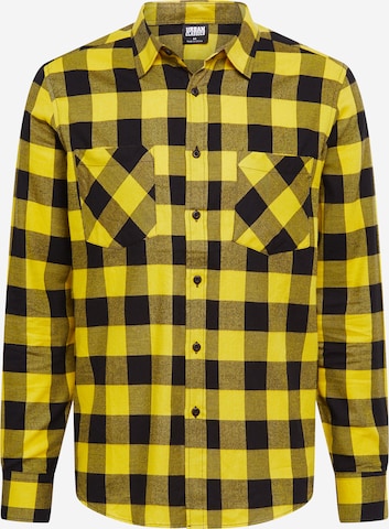Urban Classics Button Up Shirt in Yellow: front