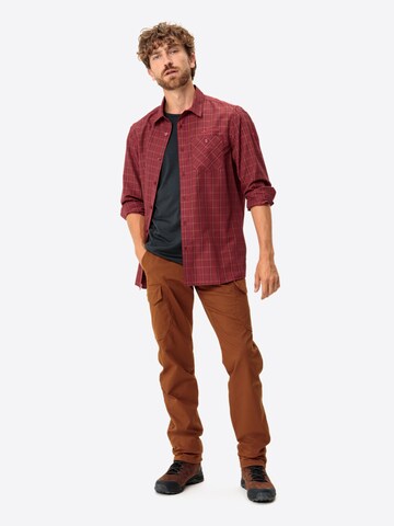 VAUDE Regular fit Athletic button up shirt 'Albsteig LS ST III' in Red