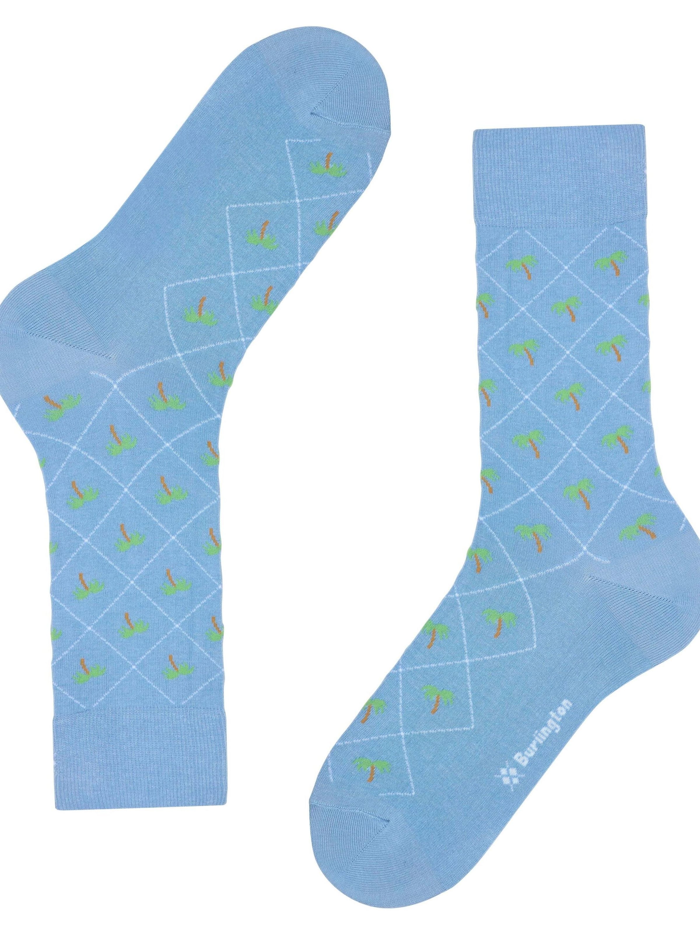 BURLINGTON Socks 'Palm Tree' in Blue
