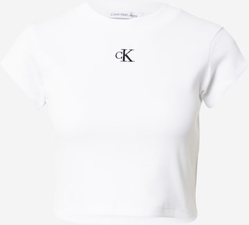 Calvin Klein Jeans Regular Тениска в бяло: отпред