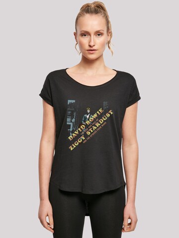 F4NT4STIC Shirt 'David Bowie Ziggy Diagonal' in Black: front