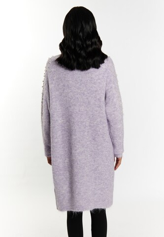 faina Knit Cardigan in Purple