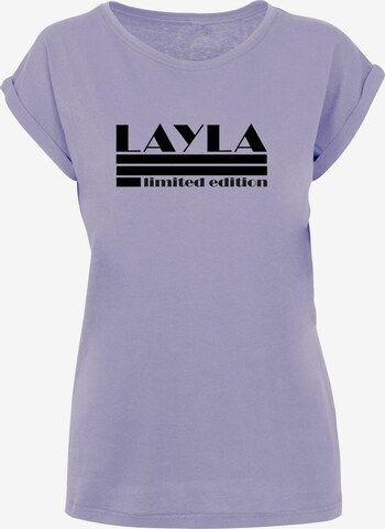 Merchcode Shirt 'Layla' in Lila: voorkant