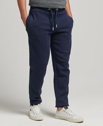 Superdry Tapered Pants in Blue: front