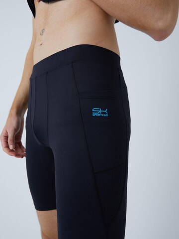 Skinny Leggings 'Short Tights mit Taschen' SPORTKIND en noir
