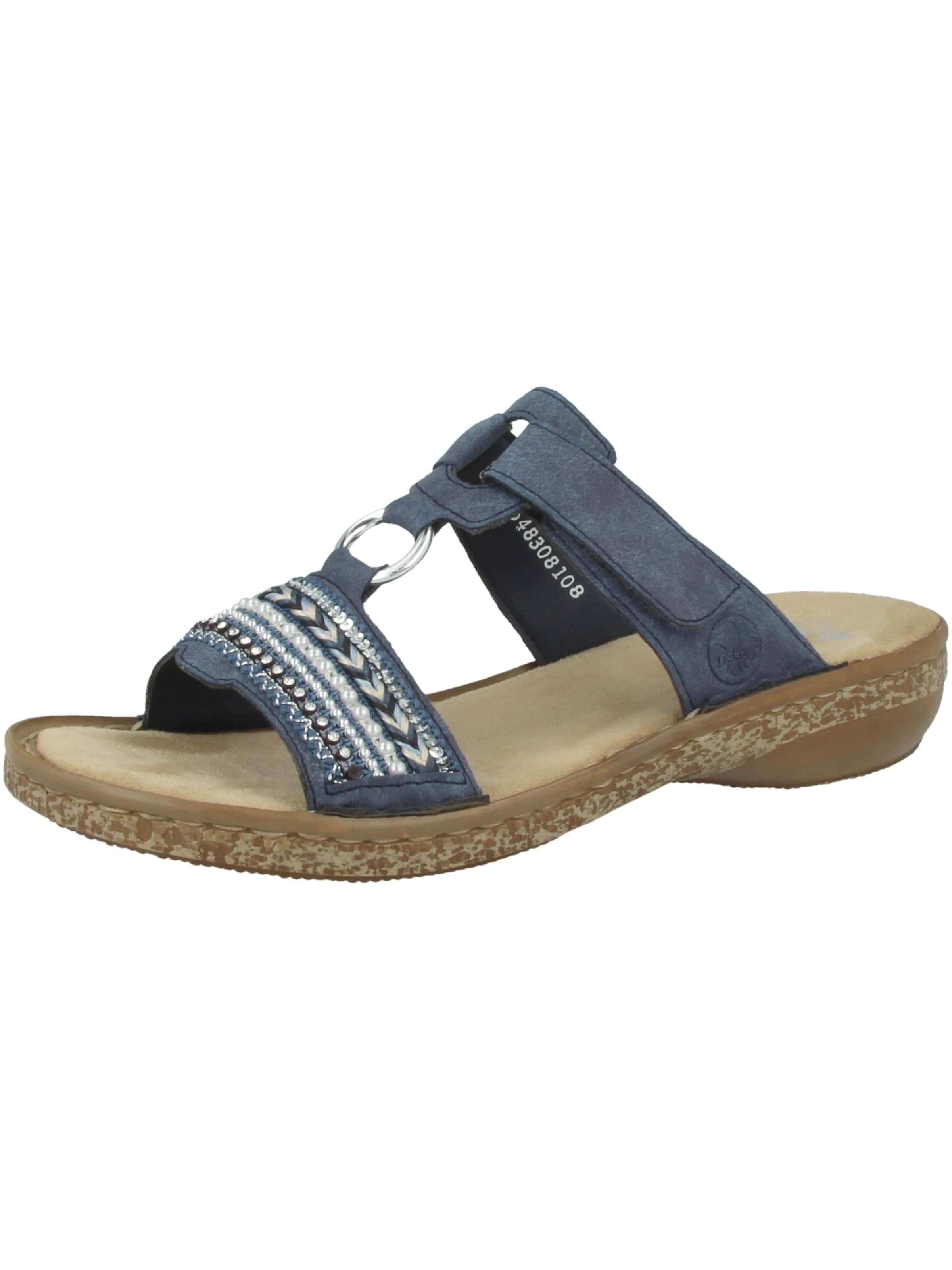Rieker Mules in Blue: front