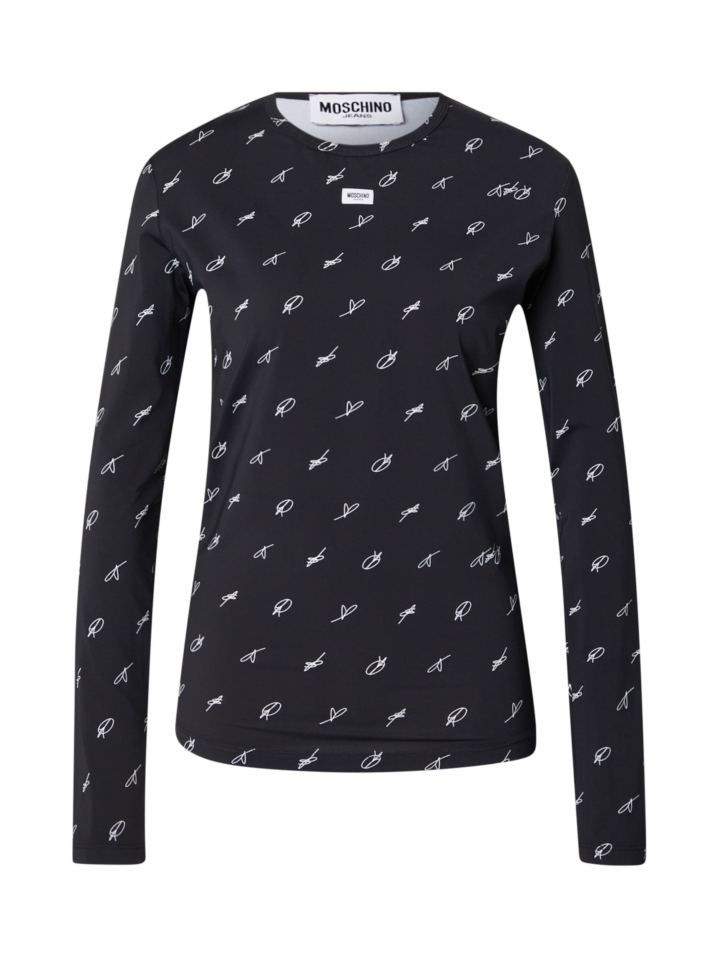 Moschino Jeans T-shirt i XXS i svart / vit, Produktvy