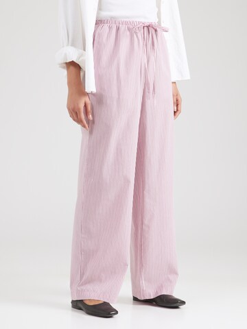 PIECES Wide leg Trousers 'PCFeline' in Pink: front