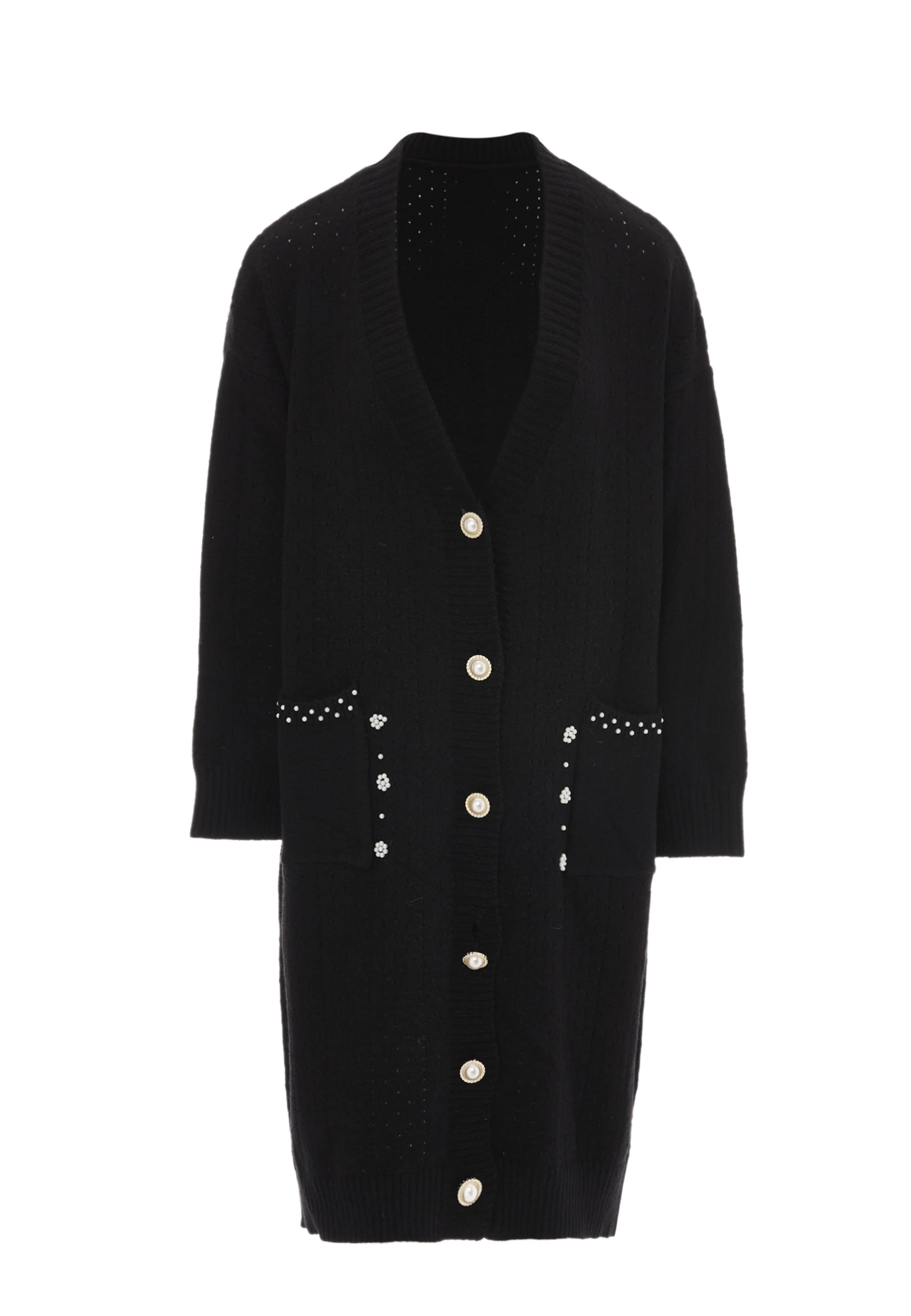 caissa Strickjacke in Schwarz: Vorderseite