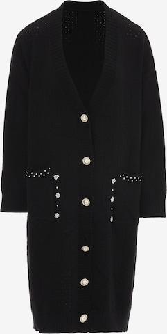 caissa Knit Cardigan in Black: front