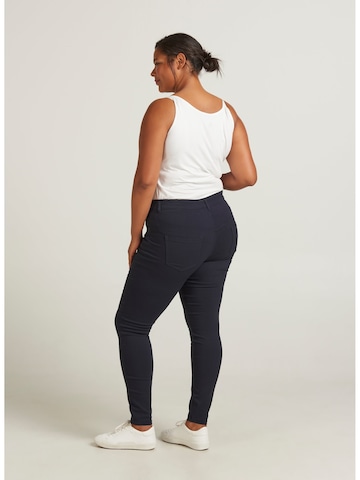 Zizzi Skinny Broek 'Jjune' in Blauw