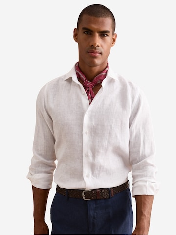 Il Lanificio Slim fit Overhemd in Wit: voorkant
